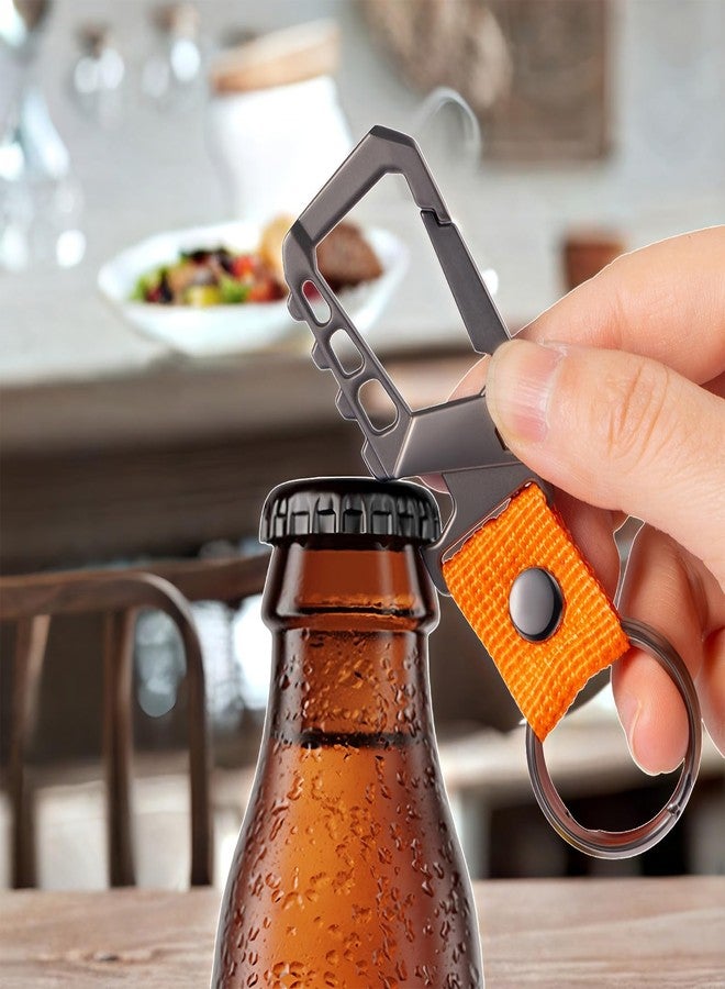 Pxvikis Carabiner clip Keychain metal heavy duty key chain bottle opener holder car key fob belt ring unisex for men and women.Orange - Image 3